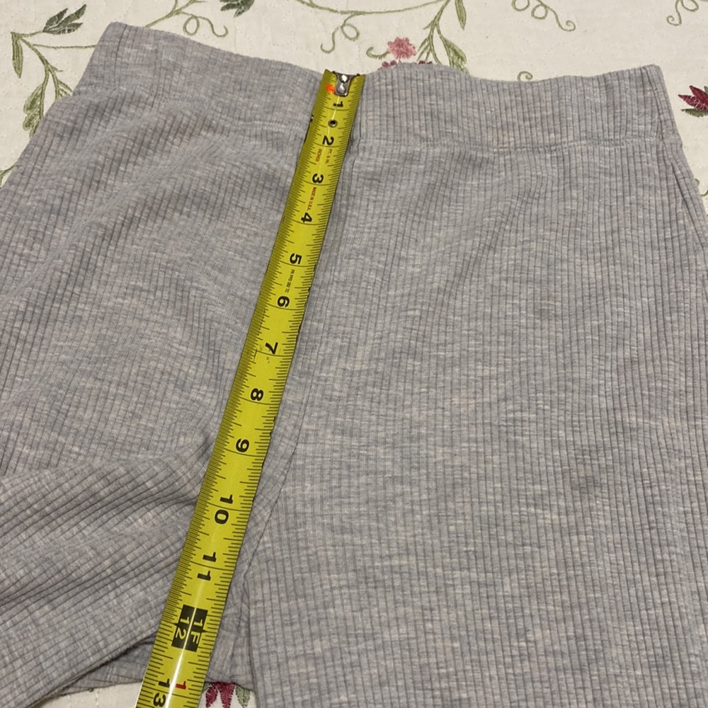 Reformation The Stone Pant Ribbed High Rise Crop Straight Leg Pull On oatmeal - Picture 9 of 11